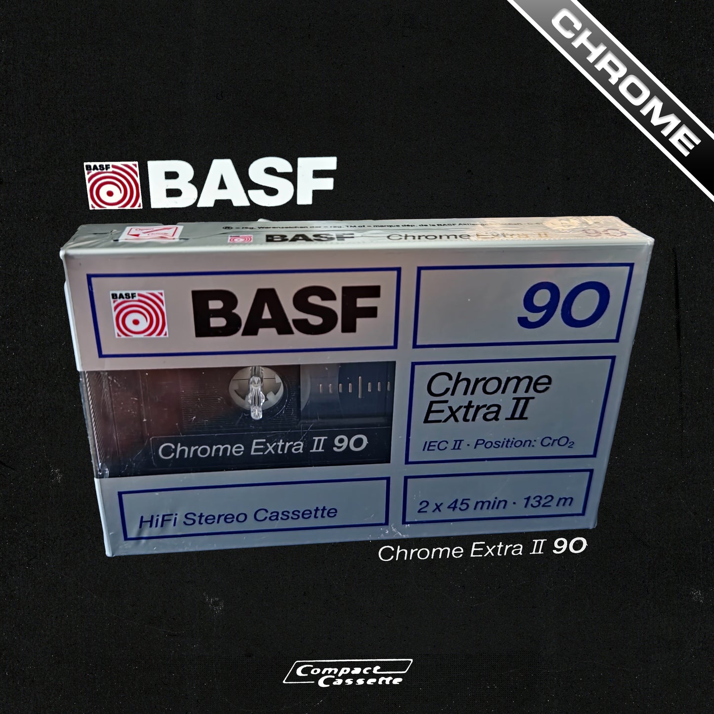 BASF Chrome Extra II 90 Hi-Fi Stereo Cassette | Type II | Position Chrome