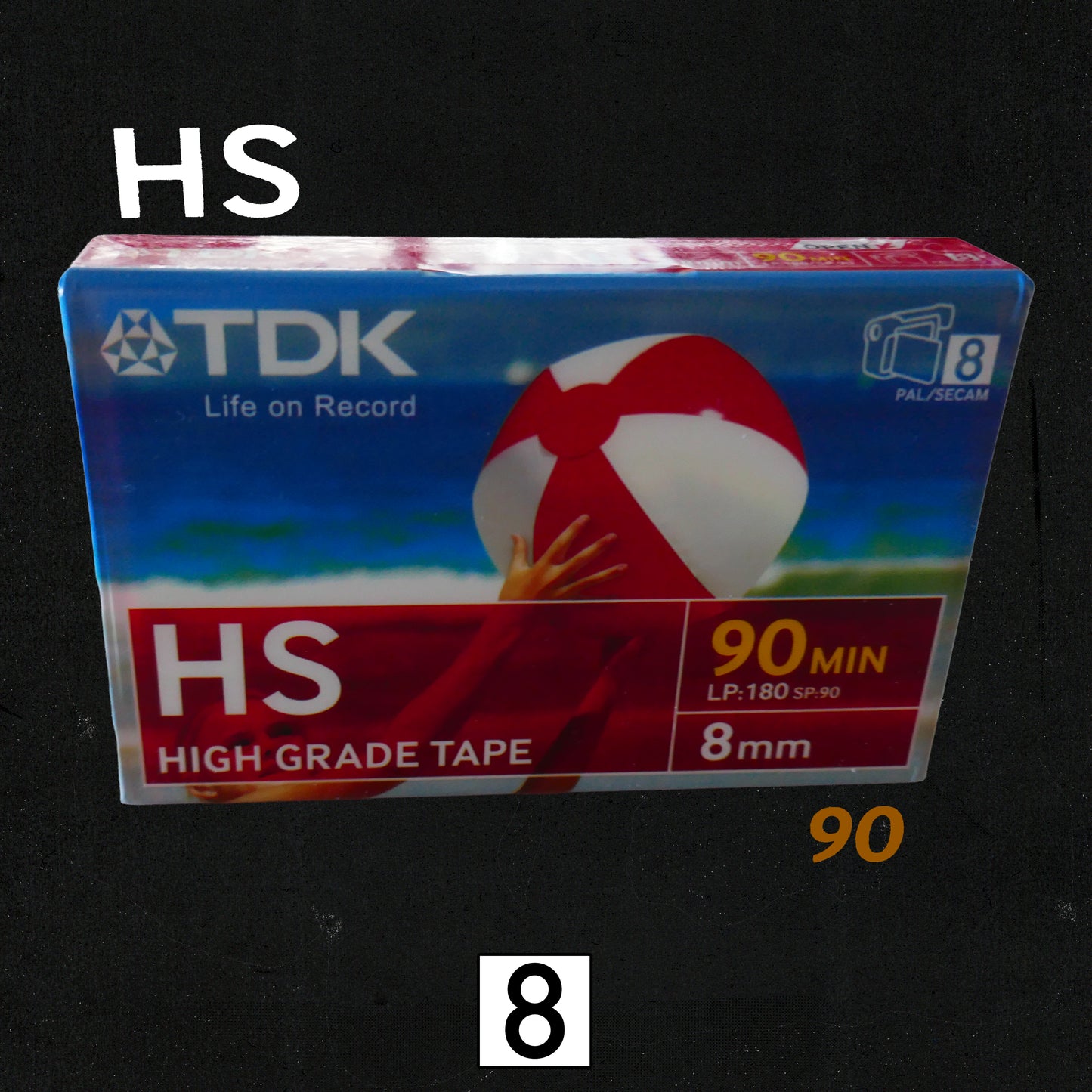TDK HS 90 PAL 8mm Video Cassette Tape (2000s)